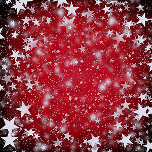红色圣诞背景与白色星图片
