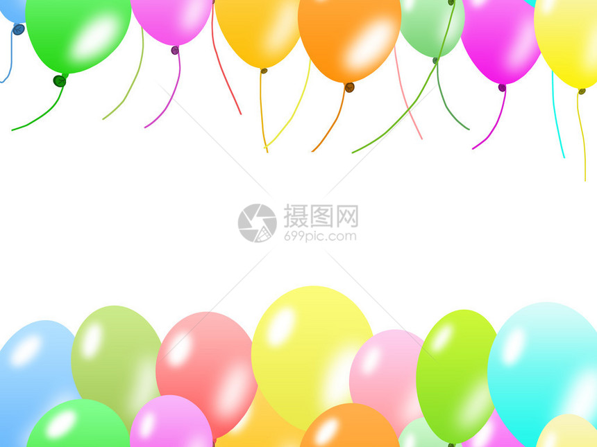 彩色气球边框图片
