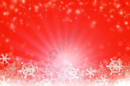 红色圣诞抽象雪花背景图片
