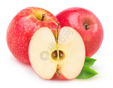 孤立苹果剪切白色背景与剪切路径背景图片