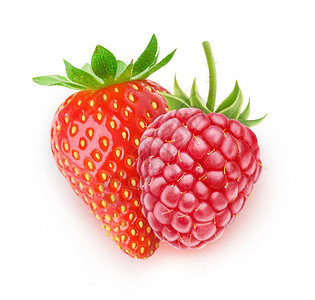 新鲜草莓和草莓水果图片