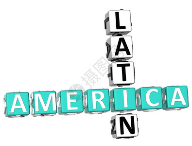 白色背景上的3D拉丁美洲纵横字谜图片