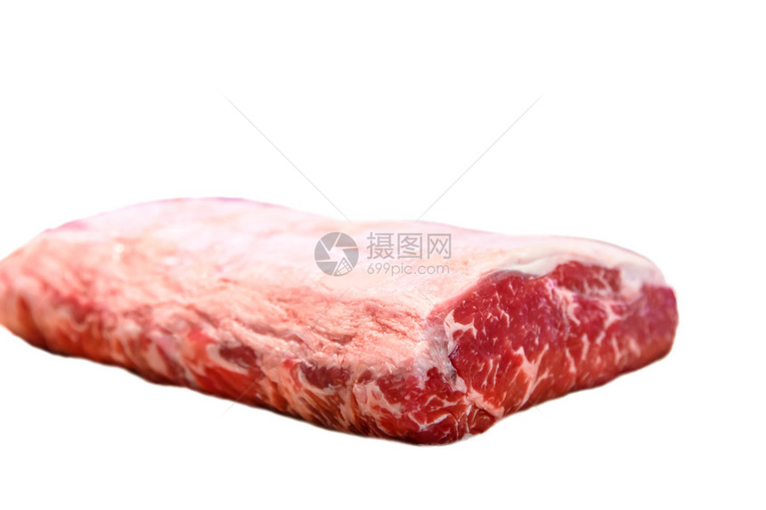 牛肉脱落一小块在白色图片