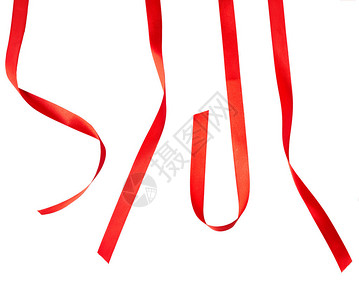 白色背景上各种红丝带的集合背景图片