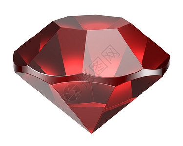 白色背景上的亮红色钻石背景图片
