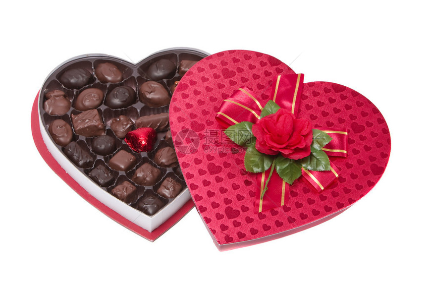 一个心形巧克力礼盒图片
