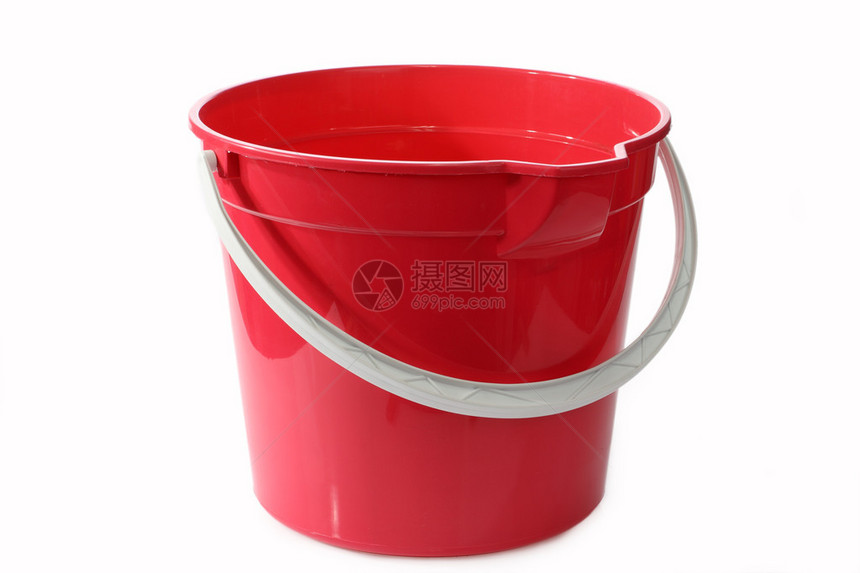 白色背景上的红色水桶或苍白图片