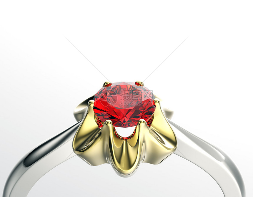 红色钻石珠宝戒指图片