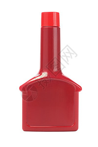 白色背景的红色塑料容器图片