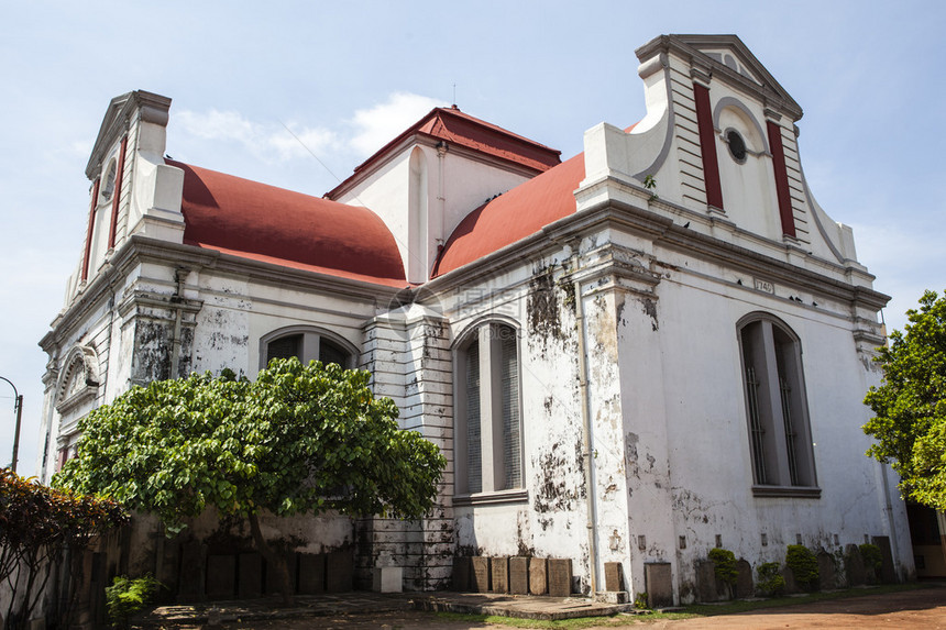 Wolvendaal教堂位于斯里兰卡科伦坡的荷兰归正殖民地VOC教图片