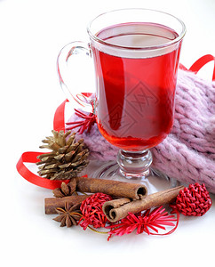 圣诞节饮料混合葡萄酒茶配有图片