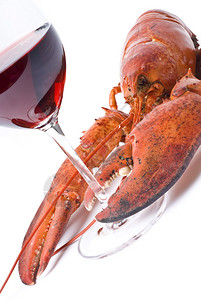 龙虾和酒背景图片