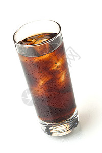 高球玻璃中的可乐以上视图孤立图片