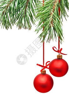 圣诞树装饰孤立在白色背景图片