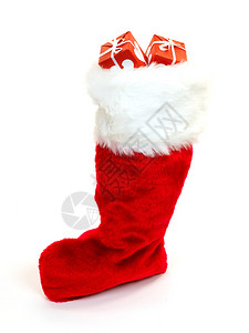 圣诞短袜在白色背景图片