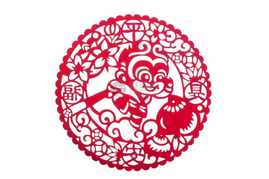 红纸上美丽的猴子国王日文图片