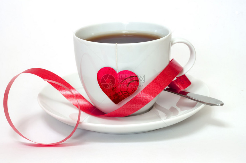 在浪漫的情人节喝杯茶图片