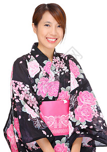 穿着日本和服的年轻女子图片
