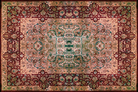 中东传统地毯面料质地绿松石乳蓝色灰色棕色图片