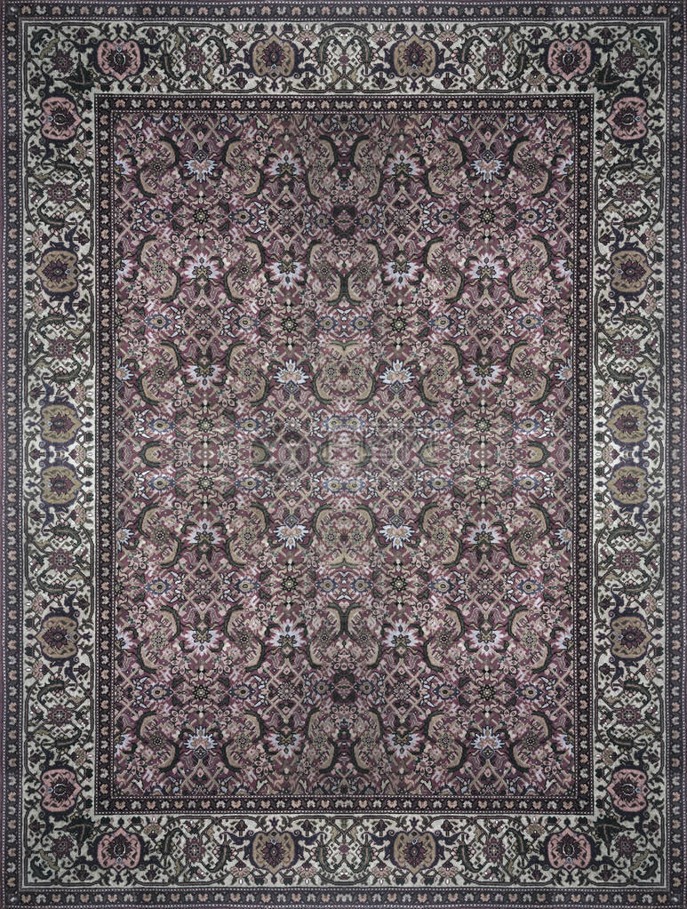中东传统地毯面料质地绿松石乳蓝色灰色棕色图片