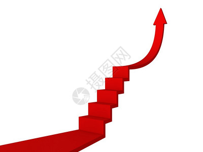 通往成功箭头的红色阶梯经营理念图片