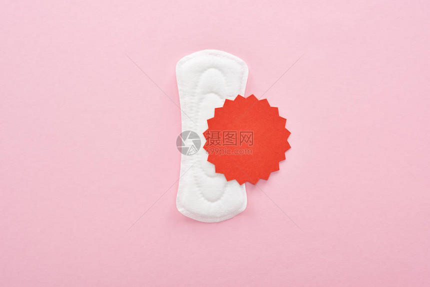 白色卫生巾顶部的白色卫生巾视图粉图片