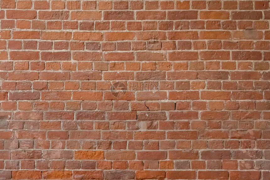 旧红砖和白色水泥墙状石板石头表面缝合Grunge建筑材料图片