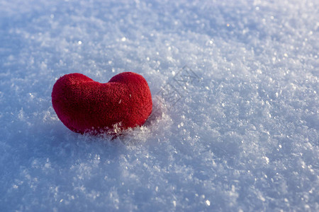 情人节雪中的爱心图片