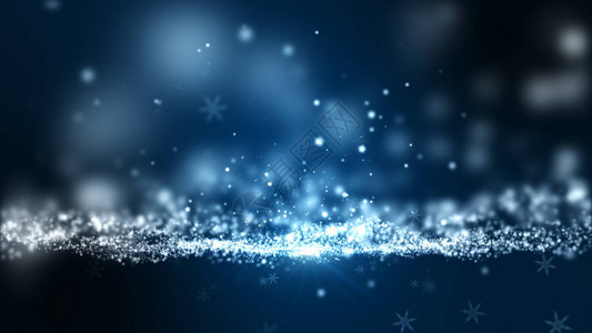 圣诞抽象背景闪耀光束的雪花图片