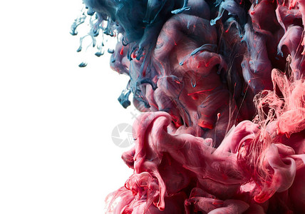红色和蓝色油漆飞溅抽象背景图片