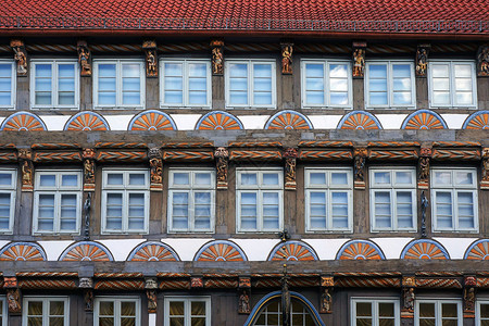 古老的中世纪建筑在德国哈梅伦采用韦瑟图片