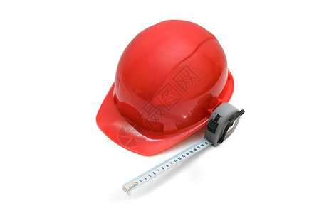 红色安全头盔和白色上隔图片