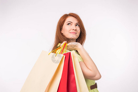 消费者销售和人的概念持有购物袋的图片