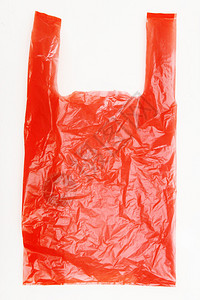 红色塑料袋上白色孤立图片