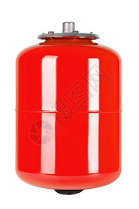 孤立的红色金属膨胀水箱图片