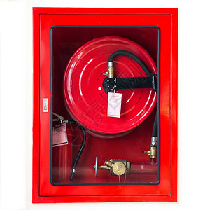 水泥墙红框内的消防安全设备图片