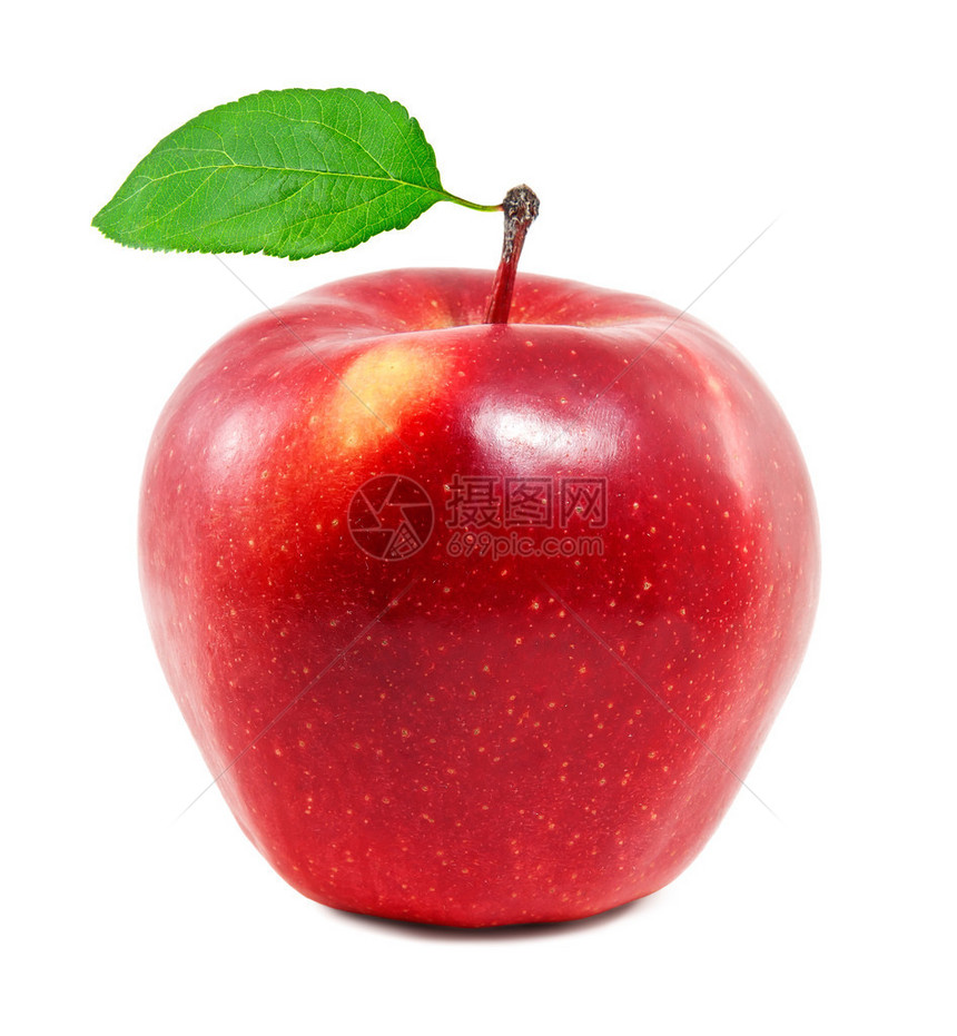 白色背景上的新鲜红苹果图片