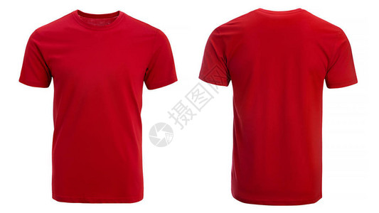 红色T恤衫孤立白图片
