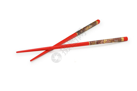 耶洛斯白色背景的红筷子背景