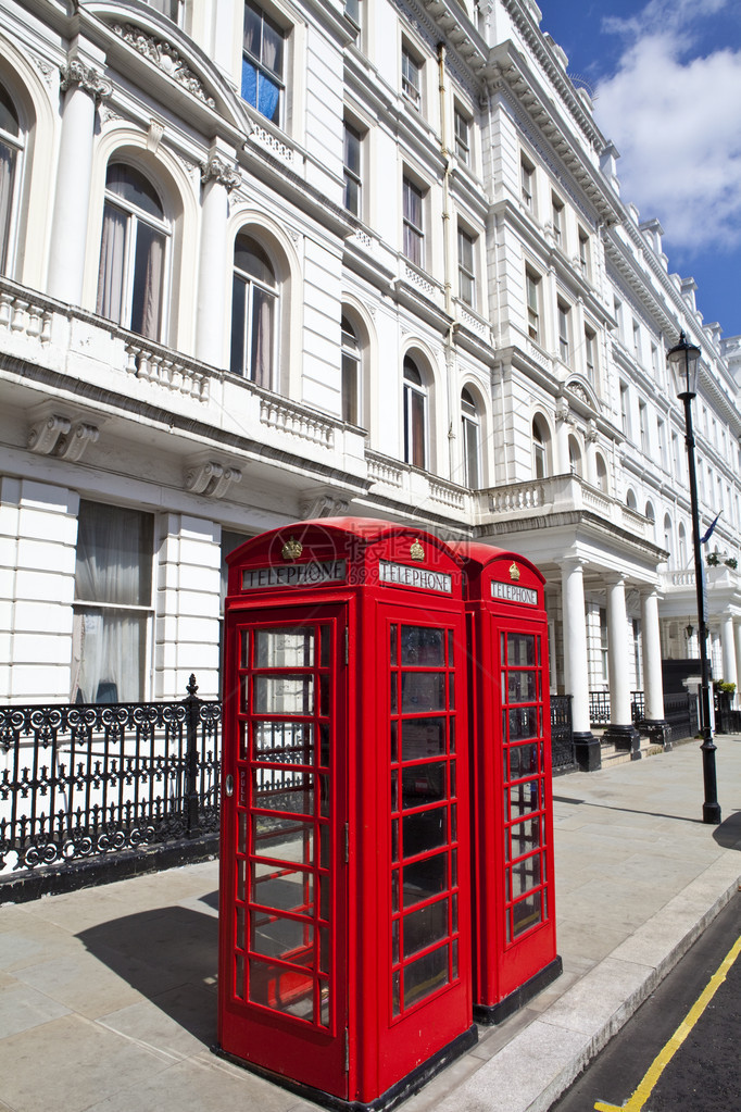 伦敦标志英国红色电话亭图片