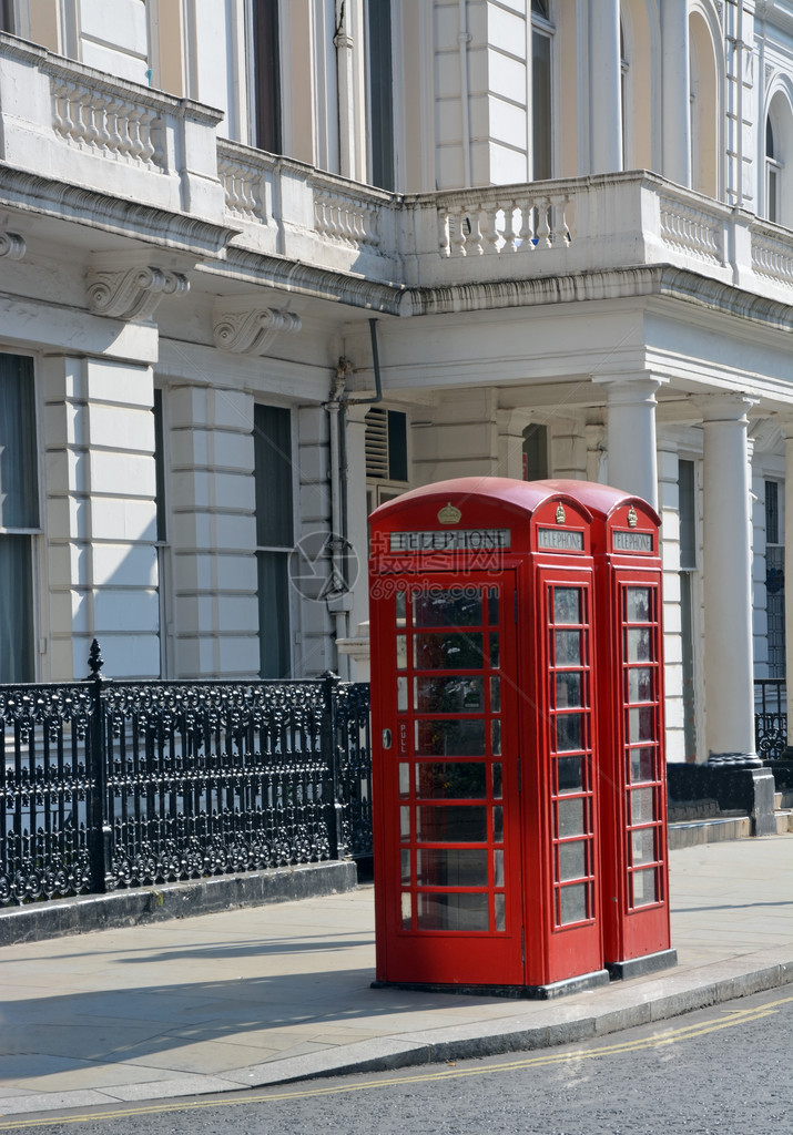 兰开斯特门的红色伦敦电话亭图片
