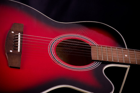 美丽的红色吉他图片