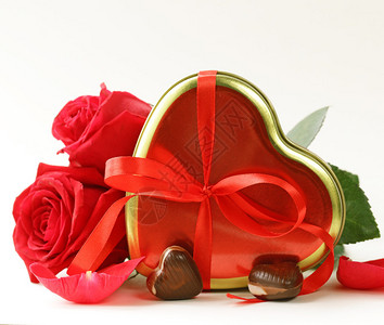 玫瑰花心和圣情人节背景图片
