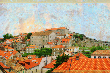艺术照旧城背景图片
