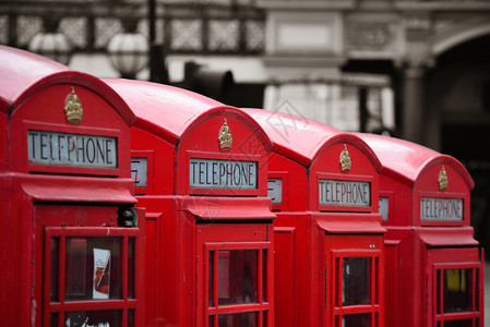 伦敦有历史建筑的红线电背景图片