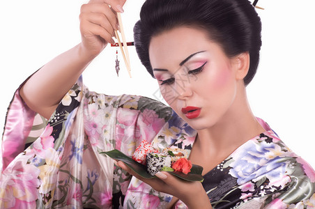 美丽的日本艺妓与susi的肖像图片
