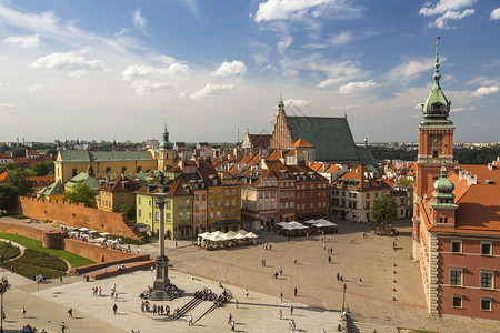 波兰华沙老城的俯视图图片