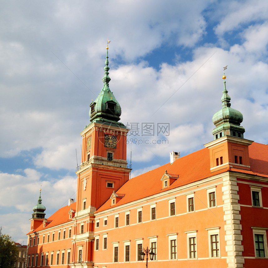 华沙老城的国王城堡图片
