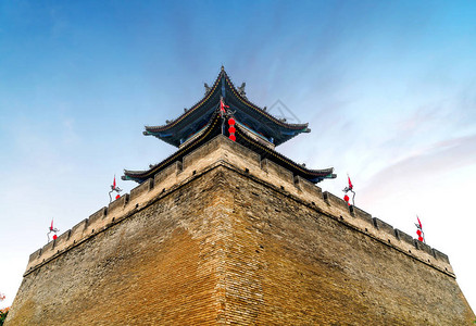 西安古城墙黄昏景观图片
