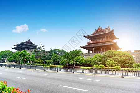 古代城市建筑和深江州Shaoxing公背景图片